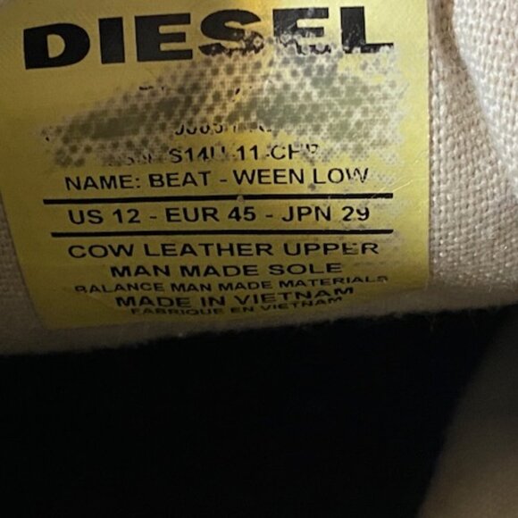 HTF Diesel Beat Ween Low Men\'s Sz 12 Happy Hours Sneakers‎ Almond color EUC main image 7